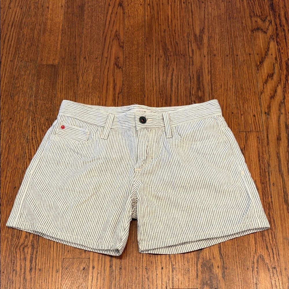 Joe's Jeans Women's Blue & White Striped Jean Shorts — Size 25